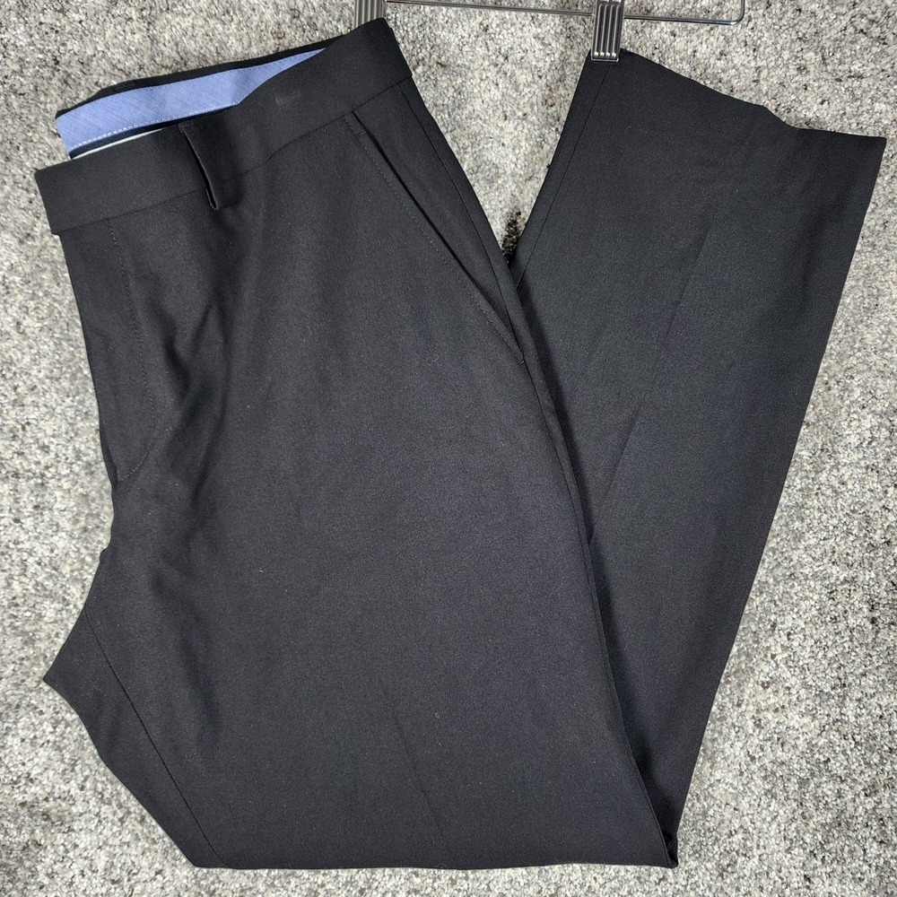 Tommy Hilfiger Dress Pants Mens 36x30 Black Flat Front Stretch Excellent